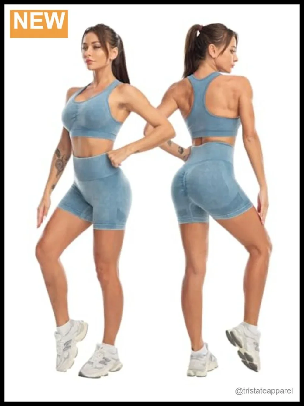 3 Piece Workout Sets for Women Butt Lifting Leggings High Impact Sports Bra Gym